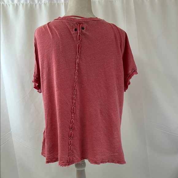 We the Free Soft Pink Relaxed V-Neck Short Sleeve Tee Size XS - Picture 3 of 10